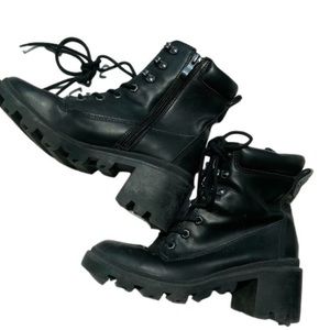 Black combat boots